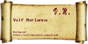 Volf Marianna névjegykártya